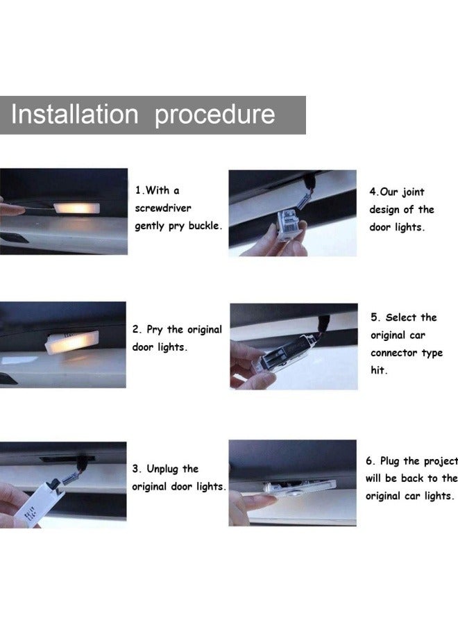 4 Pack LED Car Door Logo Light Projector, Welcome Laser Lights Car Door Courtesy Lights 3D Logo Door Lights White LED Projector Lamps for RXESGXLSLXISGSRCUX Series Lexus Door Light Replacement - Image 2